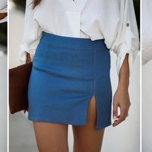 Denim mini skirt - L